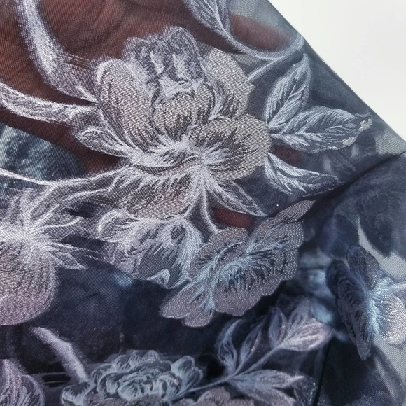 Cameron Blake Metallic Floral Rhinestones Formal Long Dress - Picture 9 of 15